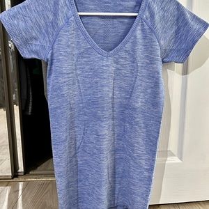 Lululemon Run Swiftly Tech V Neck Short Sleeve Tee: Heathered Lullaby